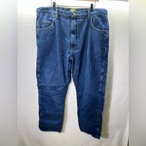 Cabelas Fleece Lines Jeans Pants Mens 42/32 Cold Gear Denim Blue Winter 2397